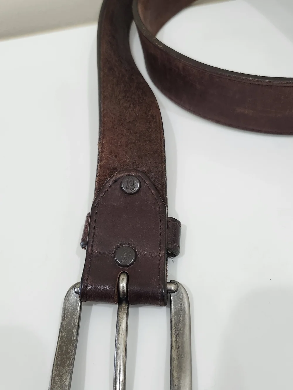 Justin Boots Bent Rail Leather Bomber Belt Brown Men's 38 1.5